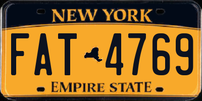 NY license plate FAT4769