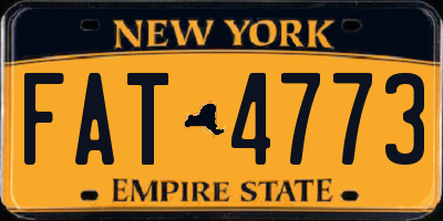 NY license plate FAT4773