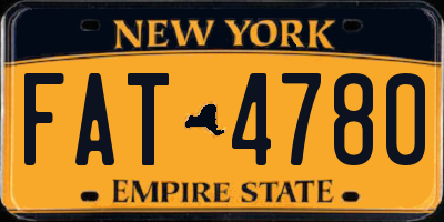 NY license plate FAT4780