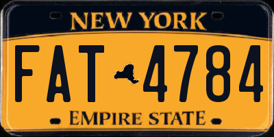 NY license plate FAT4784