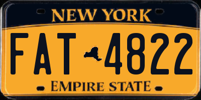 NY license plate FAT4822