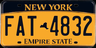 NY license plate FAT4832