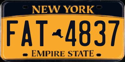 NY license plate FAT4837