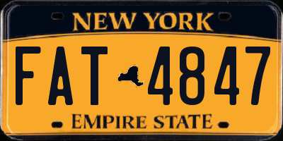 NY license plate FAT4847