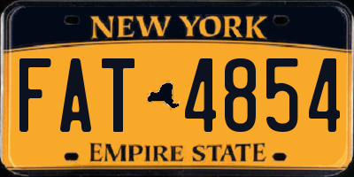 NY license plate FAT4854