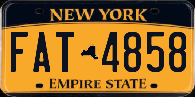 NY license plate FAT4858