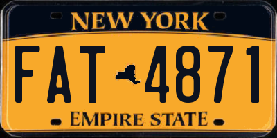 NY license plate FAT4871