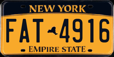 NY license plate FAT4916