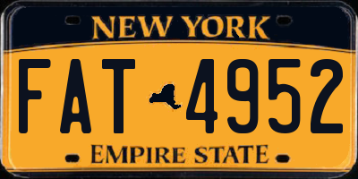 NY license plate FAT4952