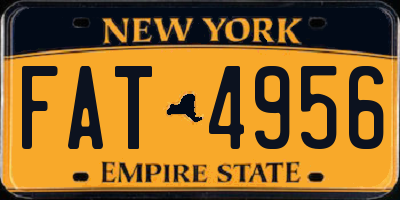 NY license plate FAT4956