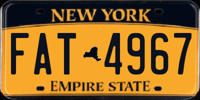 NY license plate FAT4967