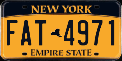 NY license plate FAT4971