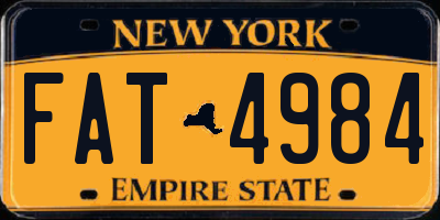 NY license plate FAT4984