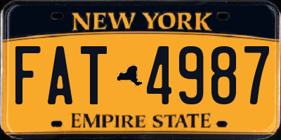 NY license plate FAT4987