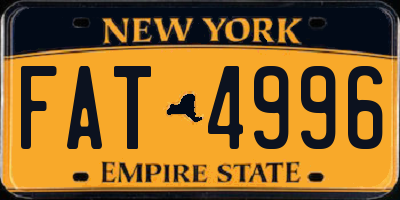 NY license plate FAT4996