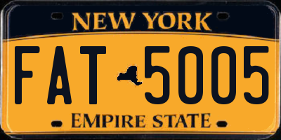 NY license plate FAT5005
