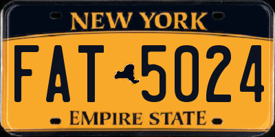 NY license plate FAT5024