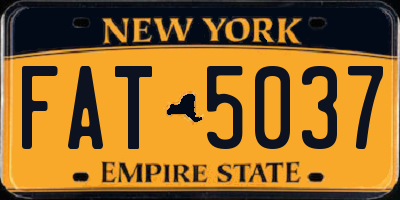 NY license plate FAT5037