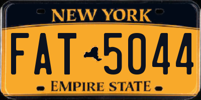 NY license plate FAT5044