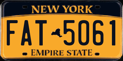 NY license plate FAT5061