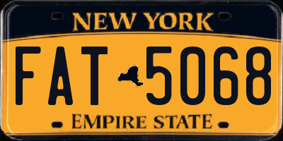 NY license plate FAT5068
