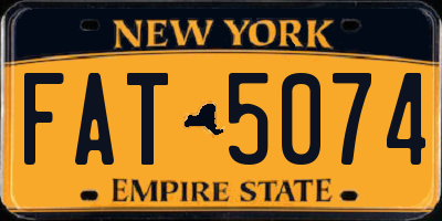 NY license plate FAT5074