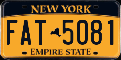 NY license plate FAT5081