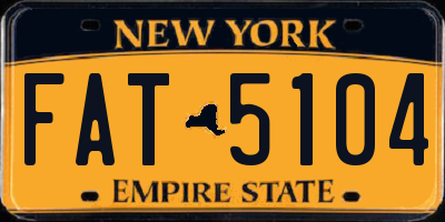 NY license plate FAT5104
