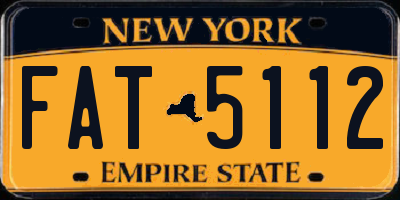 NY license plate FAT5112