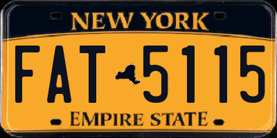 NY license plate FAT5115