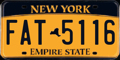 NY license plate FAT5116