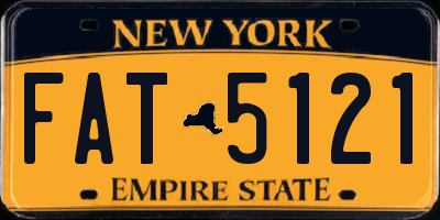 NY license plate FAT5121