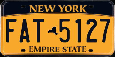 NY license plate FAT5127