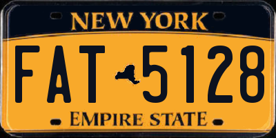 NY license plate FAT5128