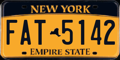 NY license plate FAT5142
