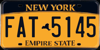 NY license plate FAT5145