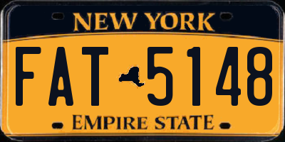 NY license plate FAT5148