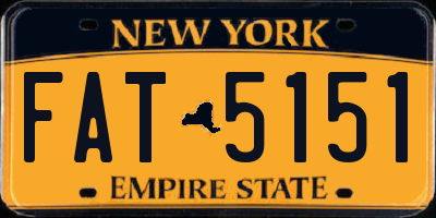 NY license plate FAT5151