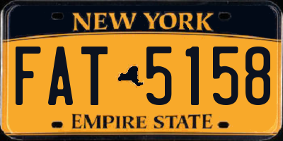 NY license plate FAT5158