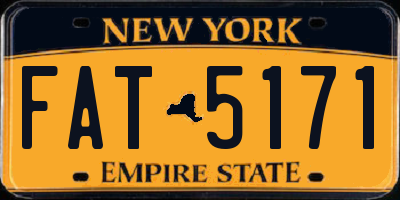 NY license plate FAT5171
