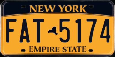 NY license plate FAT5174