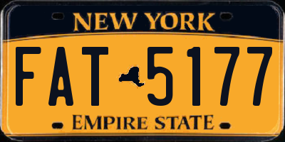 NY license plate FAT5177