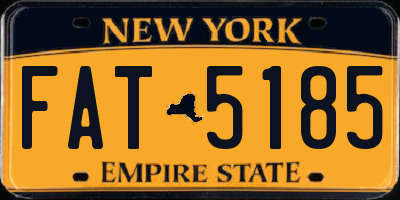 NY license plate FAT5185