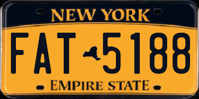 NY license plate FAT5188