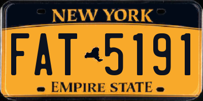 NY license plate FAT5191