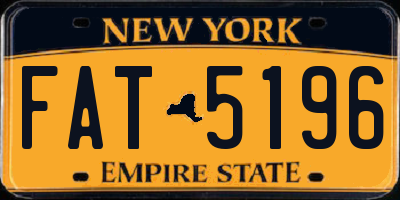 NY license plate FAT5196