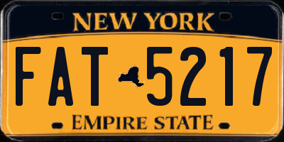 NY license plate FAT5217
