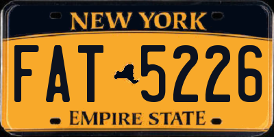 NY license plate FAT5226