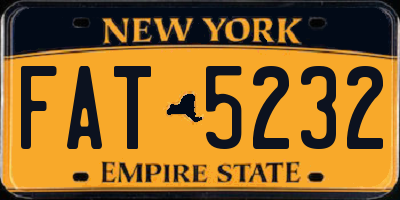 NY license plate FAT5232