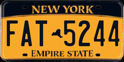 NY license plate FAT5244